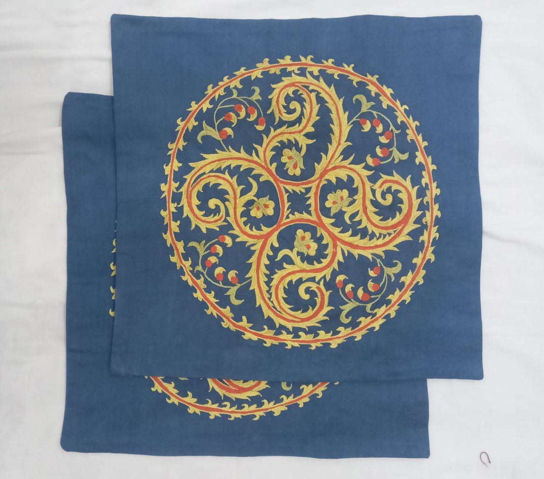 Hand Embroidered Pillow Cover