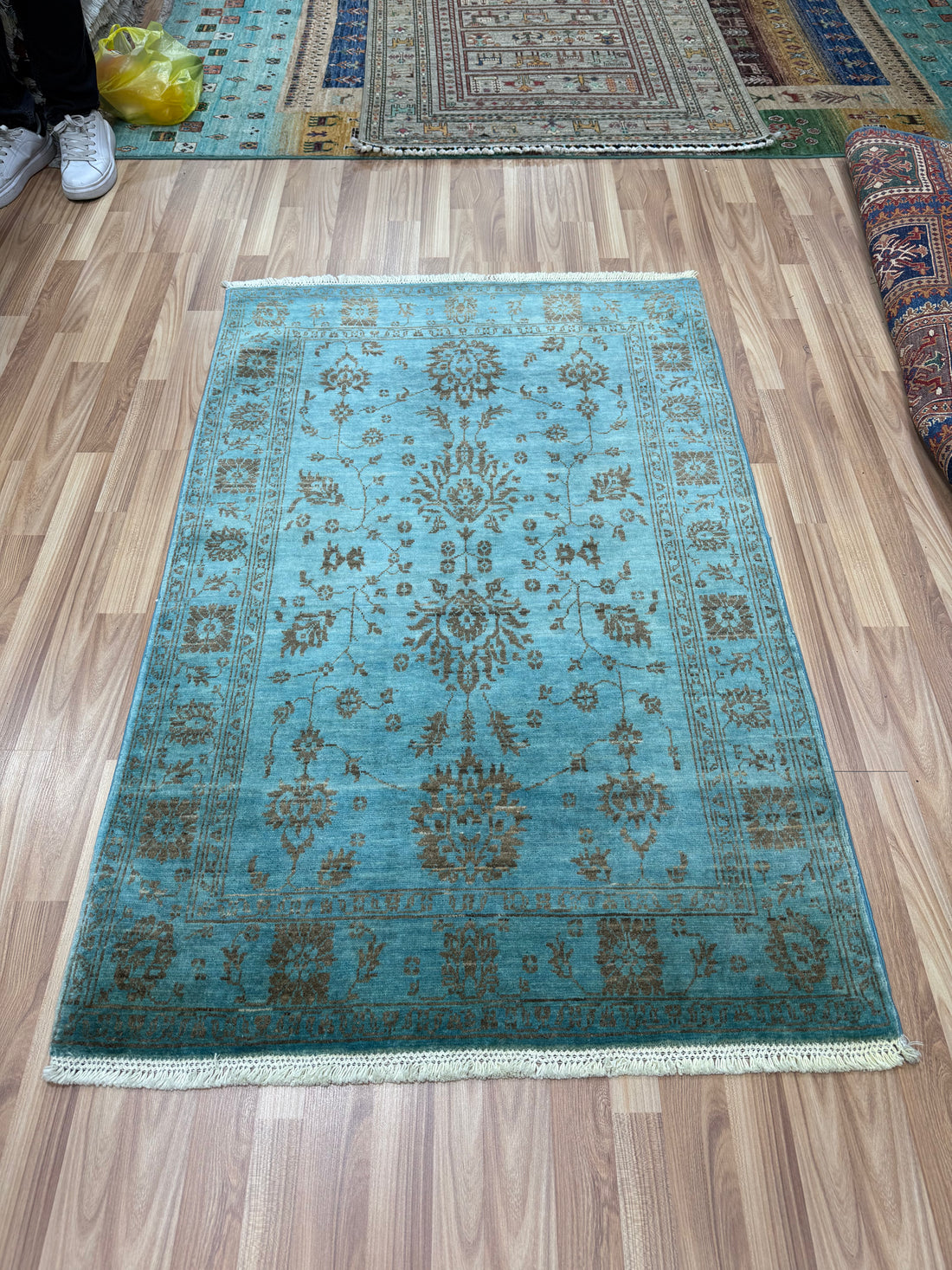 Teal Uzbek Design Carpet