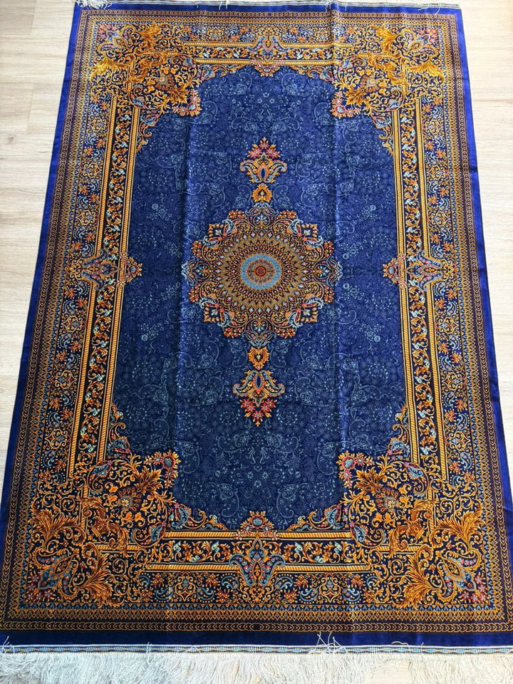 Navy Silk Carpet